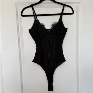 Lulu's Elegant Black Lace Bodysuit